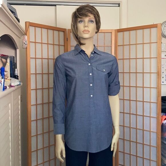 J Crew Chambray L/S Tunic - Picture 1 of 11